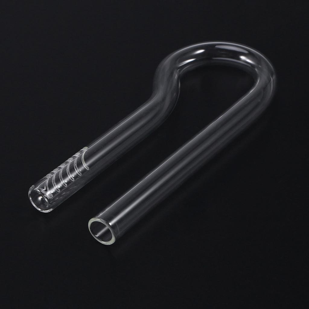 R Shaped Glass Water Inlet Outlet Tube for Aquarium Fish Tank 13Cm Hydrodynamic Design Stable Flow Oxygenation Corrosion