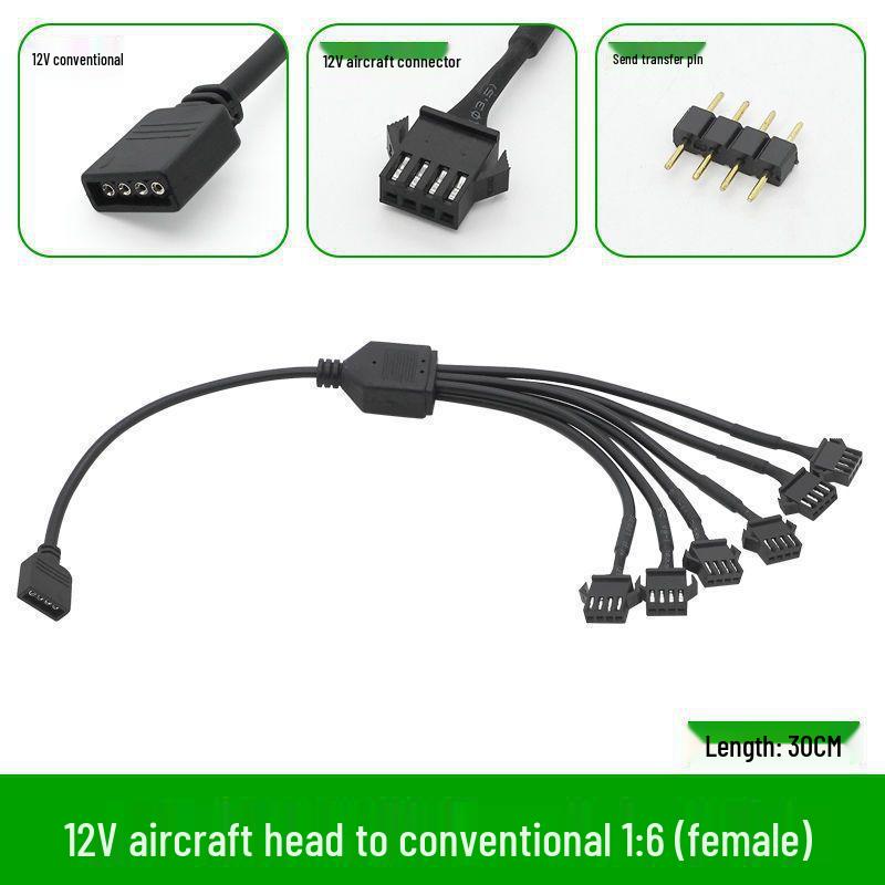 5V 3-Pin/12V 4-Pin RGB zu Flugzeug-Stecker/Buchse Adapter Verlängerungskabel