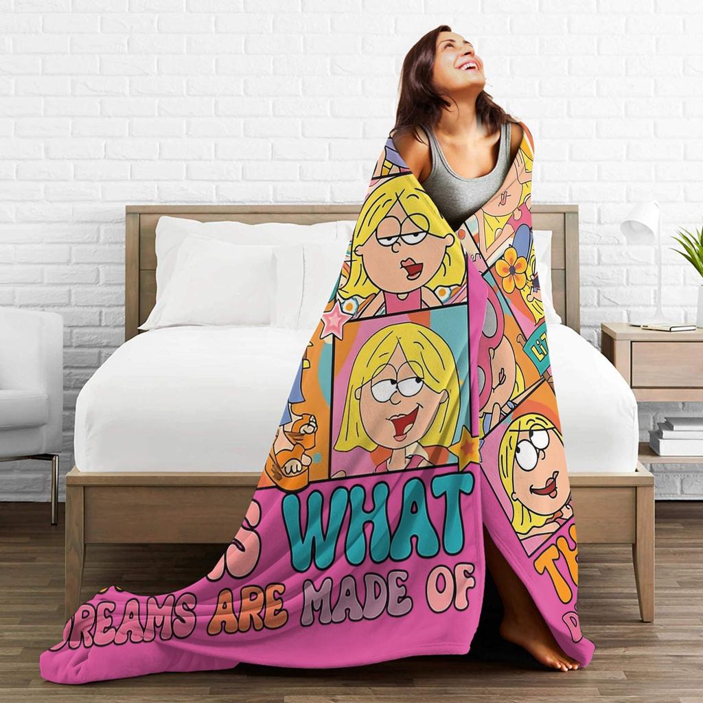 Cartoon Retro Kinder Vintage Komödie Mädchen Lizzie McGuire Strickdecken Wolldecke Bettwäsche Sofa Tagesdecke