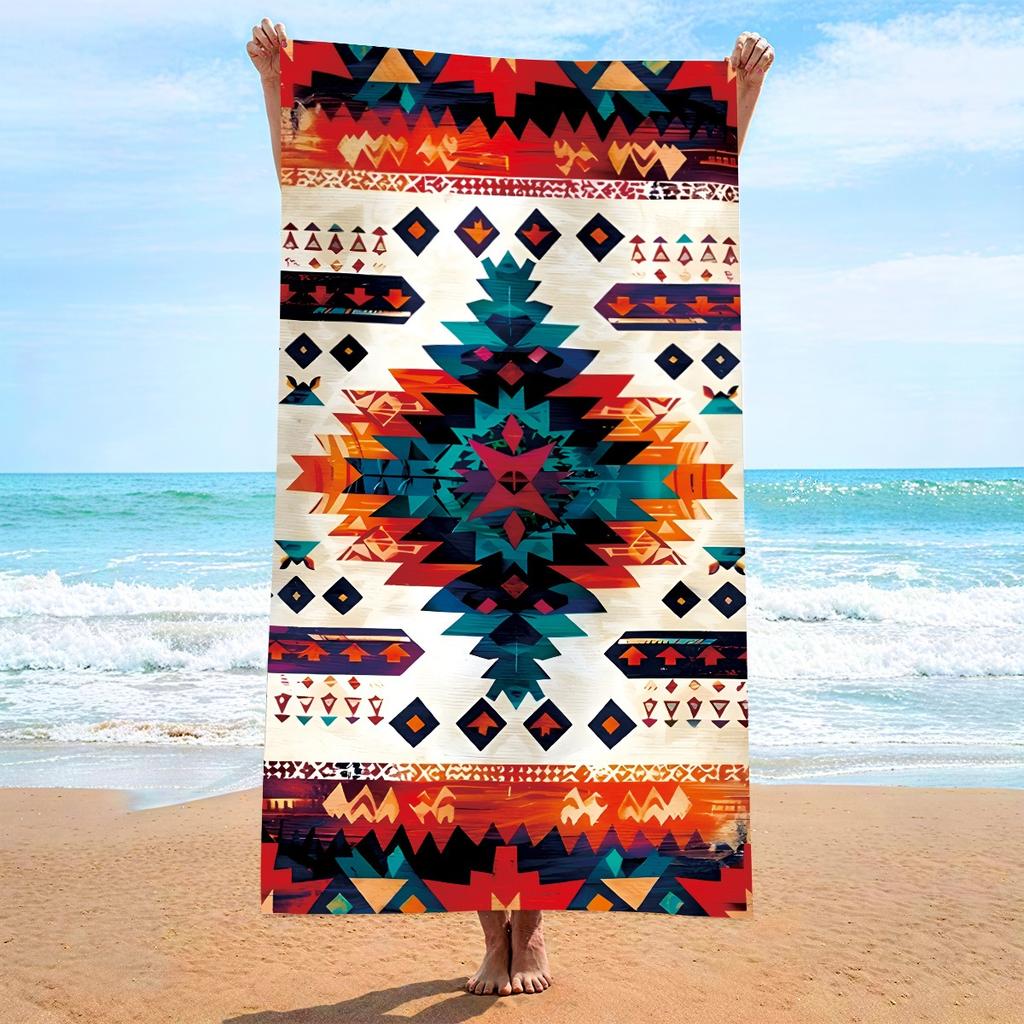 Sugar Skull Floral Beach Towel Day of The Dead Polyester Bath Towel Quick Dry Sandproof Blanket for Summer Swim Pool Travel