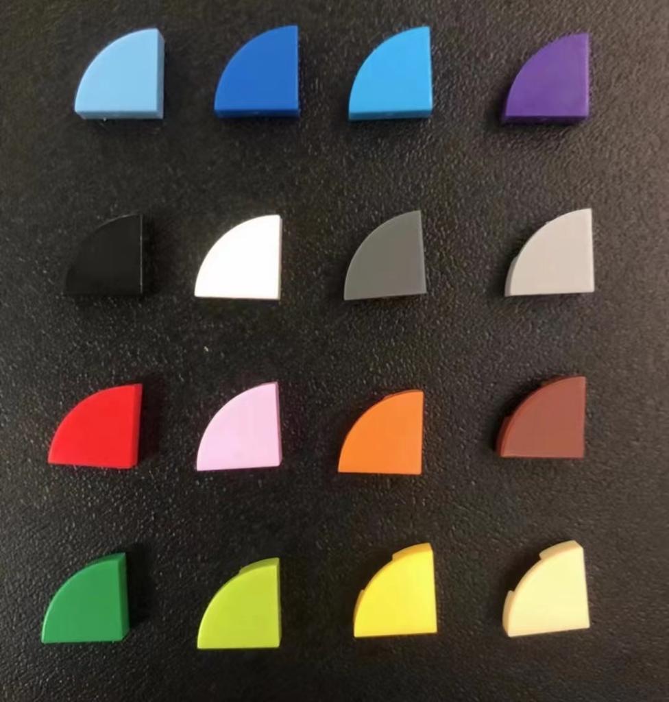 1/4 Circle Tile 1X1 Quarter Smooth Brick Pack MOC DIY Enlighten Block Brick Compatible With Flat Tiles 25269 Pixel Picture Parts