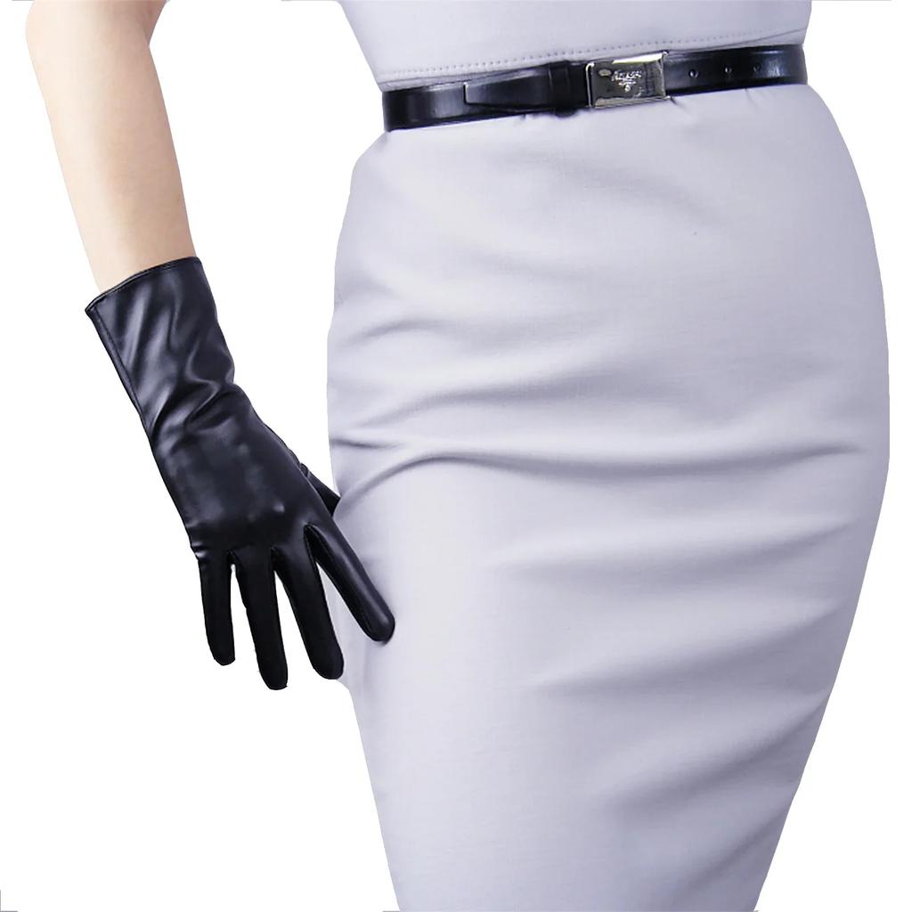 DooWay 70 cm Långa Läderhandskar Svarta TOUCHSKÄRM Konstläder PU Axelhöjd Kvällsfest Kostym Cosplay Opera Halloween Handske
