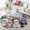 Shih Tzu pattern round rug,Carpet Rug for Living Room Bedroom Playroom ,Non-slip Floor Mat,Holiday Gifts and Birthday Gifts.