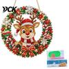 Christmas Window Decorations Faux Diamond Art Ornament, DIY Santa Claus Sun Catcher Kit, Rhinestone Acrylic Hanging Ornaments Xmas Wreath Ornament