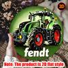 D-Moll Vintage-Stil D-Moll Aluminium Wandkunst Fendt Traktor Metallschild mit Grünen Roten Rädern Gelben Lichtern und Fendt