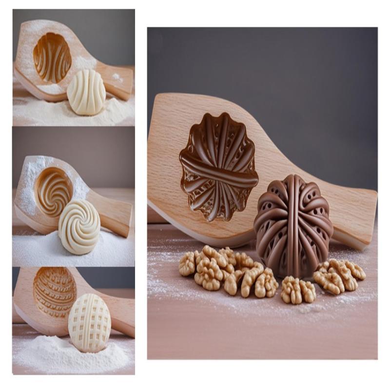 Solid Wood Hand Made Stuffed Bun Pattern Mantou Mold Is Suitable For Novices To Make Hand Made Steamed Bun Pasta