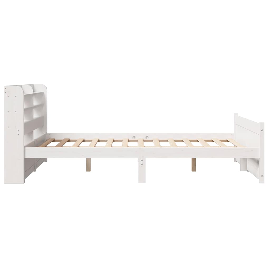 Bed Frame with Headboard Without Mattress White 140 x 200 cm