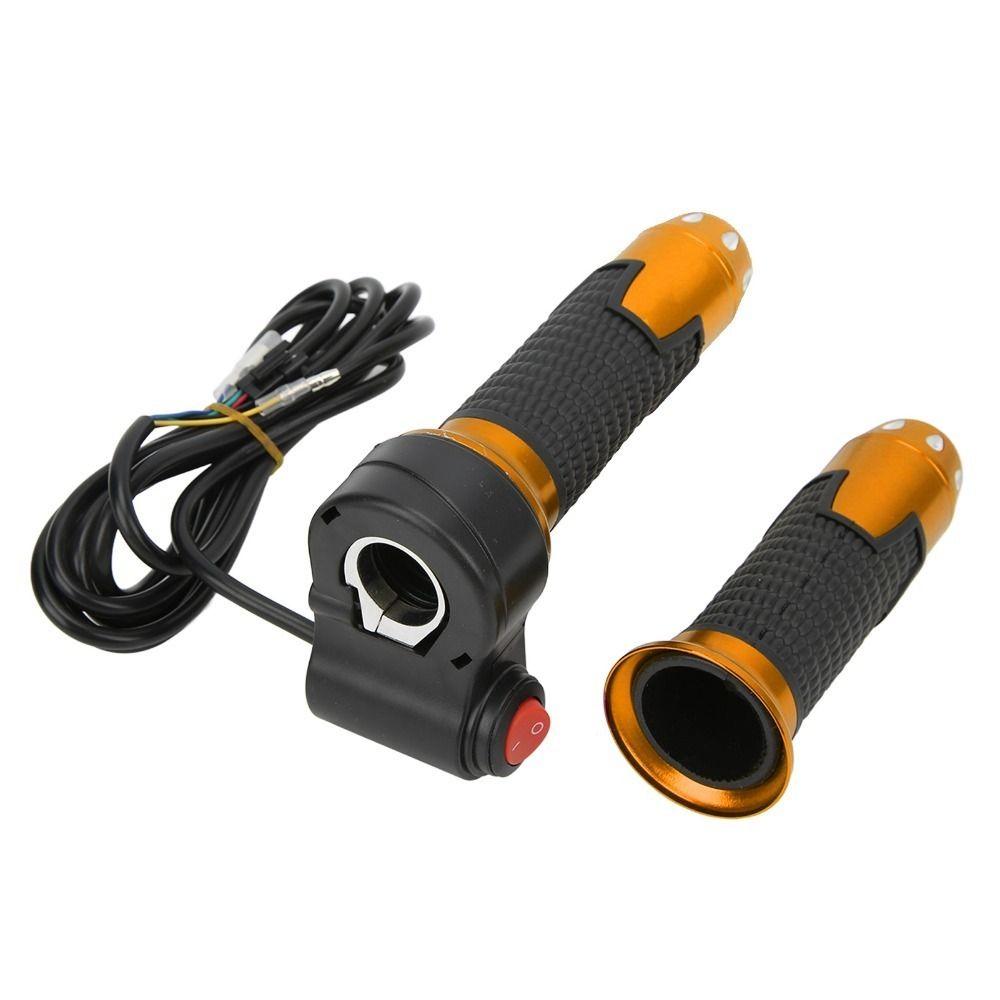 with Button Twist Throttle Grips 12V-99V Throttle Grip Handlebar  Motorcycle Accessories