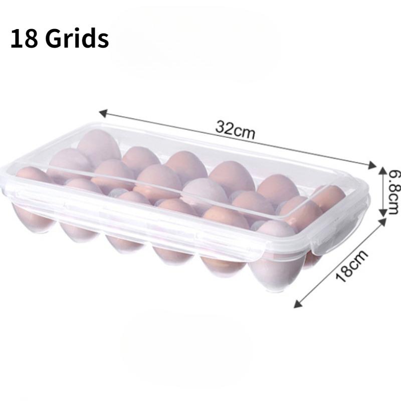 1 PC Egg Holder with Lid, Large Capacity Egg Storage Box, Stackable Plastic Egg Tray, Suitable for Kitchen Restaurant Refrigerator Storage