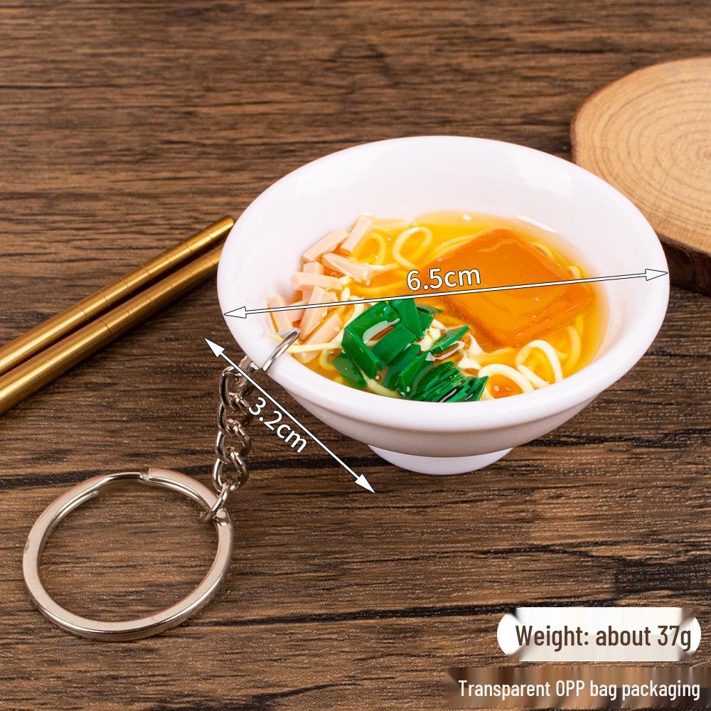 Handmade Japanese Ramen Keychain: Gourmet Model Toy & Schoolbag Charm