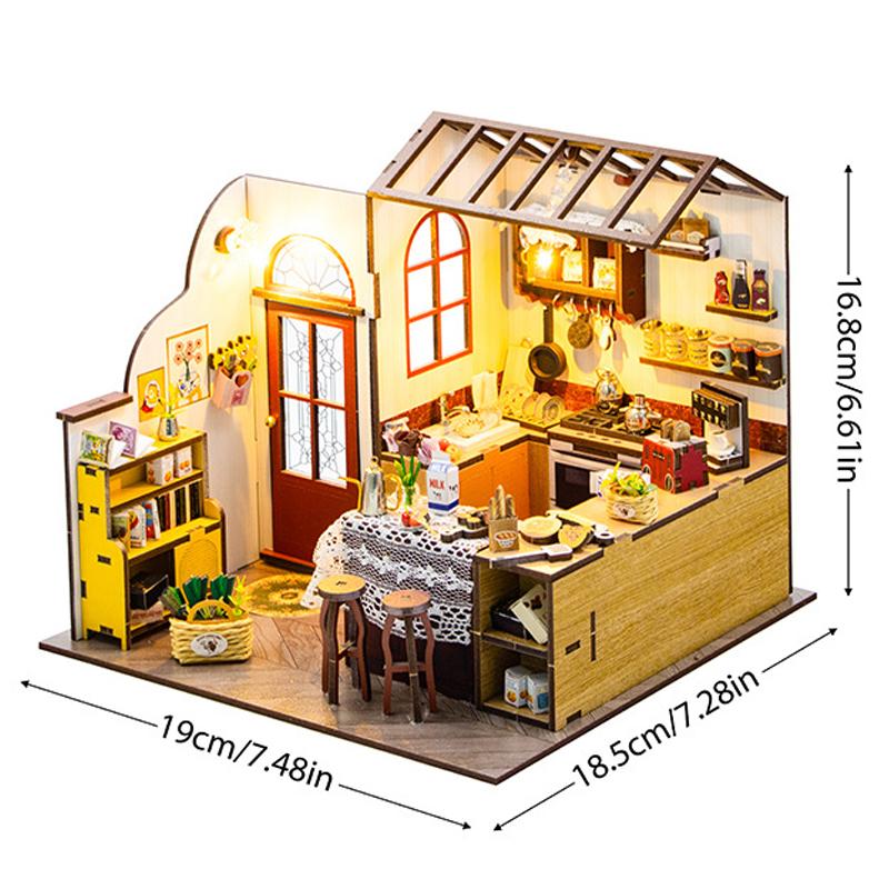 NEW DIY Wooden Mini Seaside Villa Miniature Building Kits Doll Houses With Furniture Casa Dollhouses for Friends Birthday Gifts
