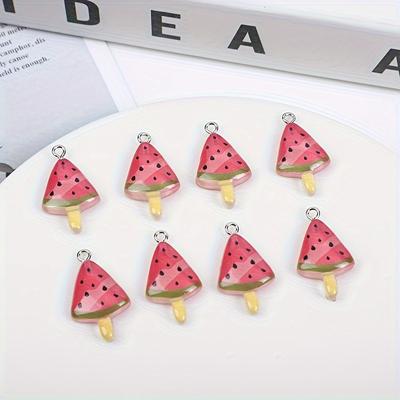 Resin WatermelonTheme Jewelry Supplies for DIY Keychain Accessories Bag Decor Pool Party Craft Embellishments