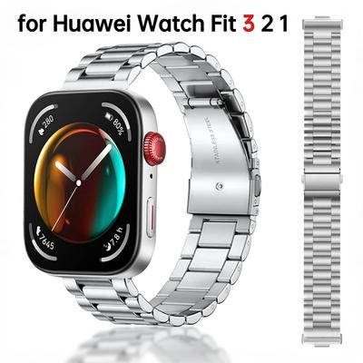 Metallarmband för Huawei Watch Fit 3 Justerbart armband Armband för Huawei Watch Fit 3 2 1 Smartklocka Rostfritt stål Tillbehör