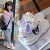 Girls' 2026 Kuromi Cartoon Thick-Soled White Board Shoes - Non-Slip, Soft Sole Sports Shoes for Spring and Autumn
