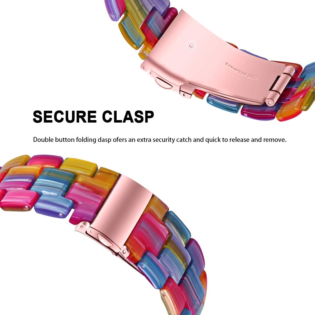 FitTurn Resin Bands Compatible with Amazfit Active 2 Square/1/Bip 3 Pro/Bip/GTS 4/GTS 4 Mini/GTS 3/GTS 2/GTS 2e/GTS 2 Mini/GTR 42mm Watch Replacement