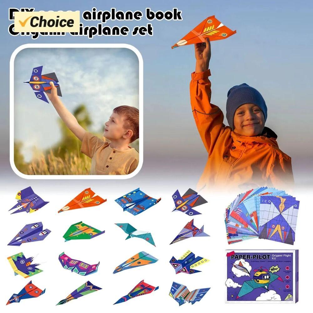 Montessori Handmade Airplane Origami Paper Versatile Paper Aircraft Toy  Kids Toddlers Children
