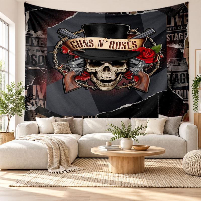 Guns N’ Roses Wall Tapestry, Soft Fabric Wall Hanging, Decorative Backdrop For Bedroom Home Wall Art