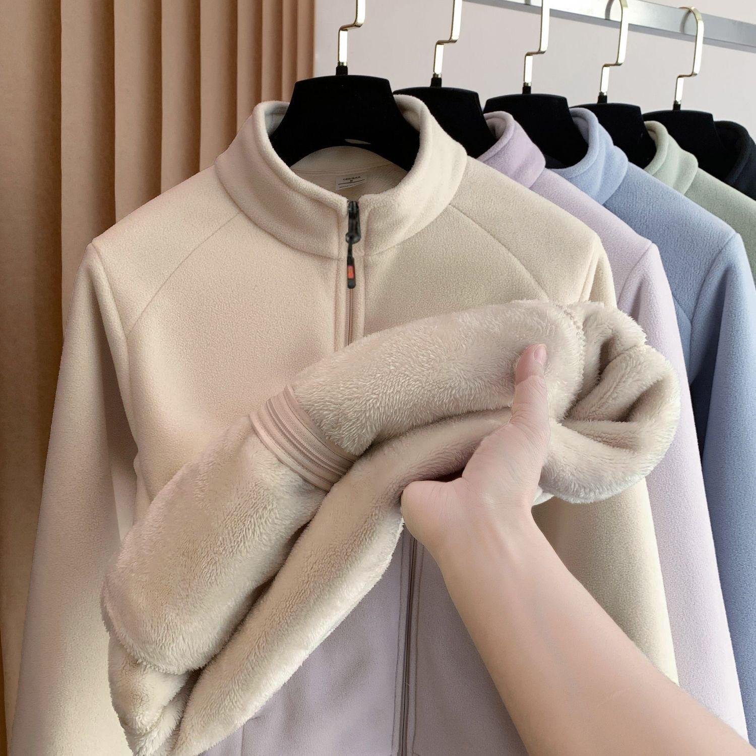 

High-End Men s Stand Collar Plus Velvet Long Sleeve Jacket for Autumn and Winter XL 120-135 jin
