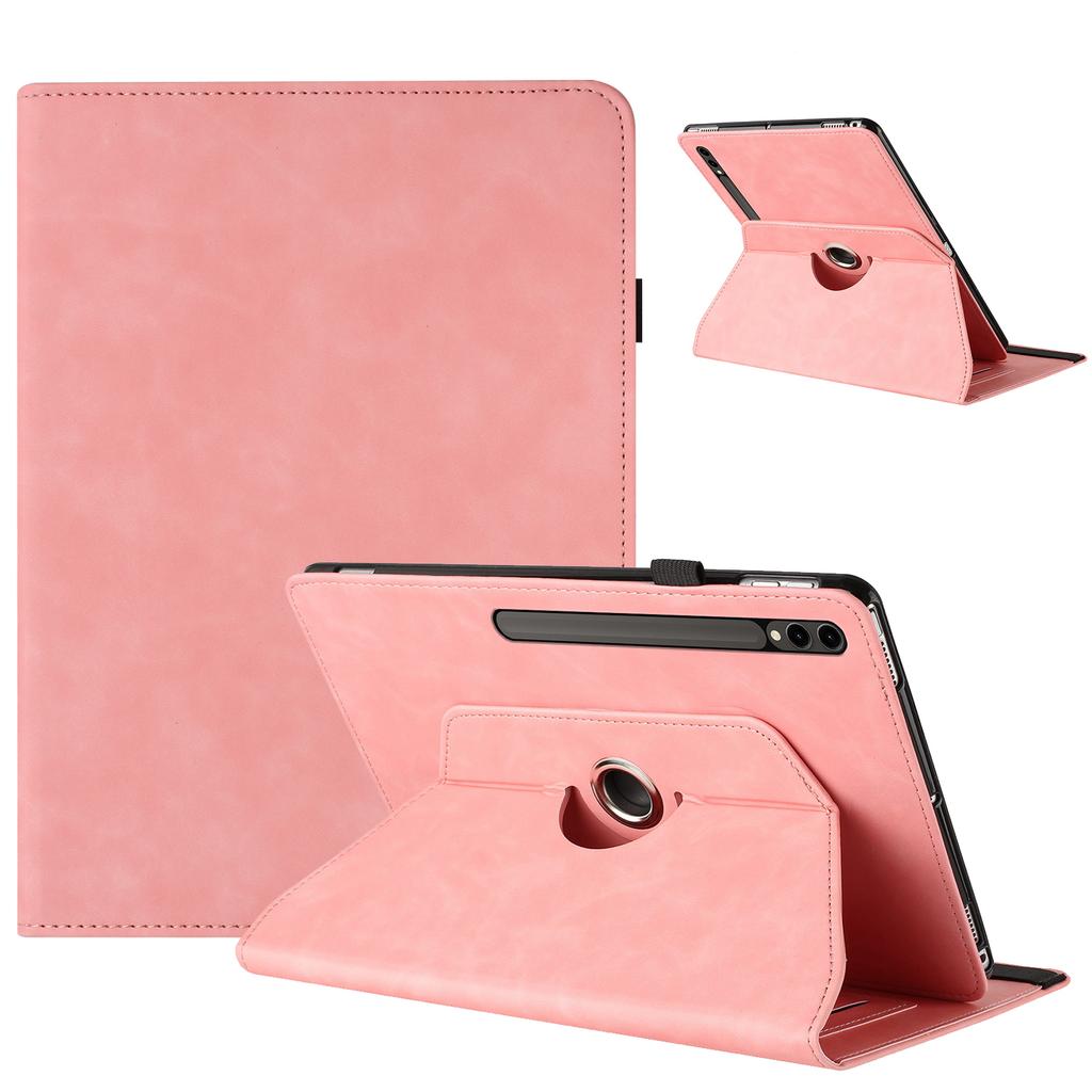 Tablet Case For Samsung Galaxy Tab S10+/S9+/S9 FE+ Rotating Stand Solid Color PU Leather Cover