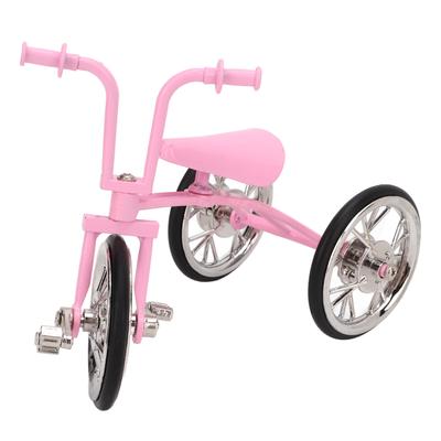 Pink Look Toy Tricycle Model Simulated Design Tricycle Ornament Wear Resistant Alloy DIY Toy