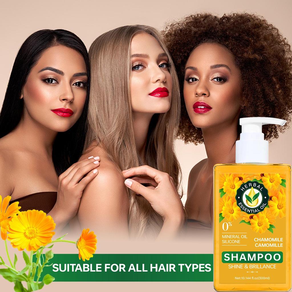 Chamomile Shampoo-Cleanses Thoroughly To Leave Hair Looking Healthy And Shiny-Suitable For All Hair Types, 300ml