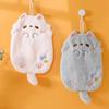 Cute Cartoon Tanuki Hanging Towel Coral Velvet Hair Does Not Lose Thick Cloth Kitchen Bathroom Absorbent Towels Teapot