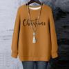 Ladies' Christmas Printed Round Neck Long Sleeved T-shirt Sweatshirt Top