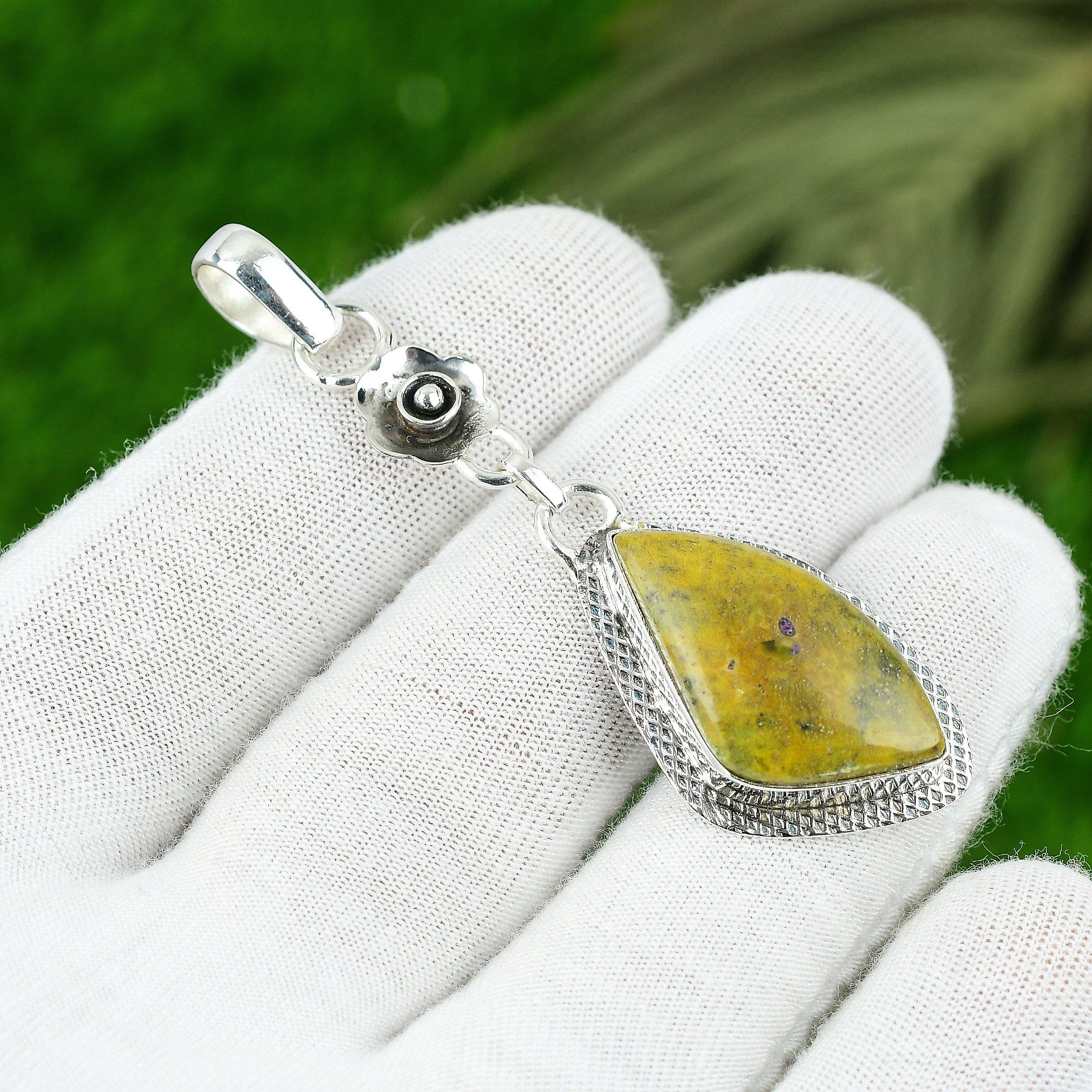 

Natural Atlantisite Gemstone Jewelry 925 Sterling Silver Pendant For Girls