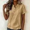 Fashionable Women's Button Up Collar Short Sleeved Women's Shirt