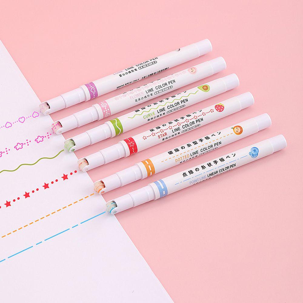 Tools Flower-shaped Highlighters Curve Highlighter Pen Multiple Shapes Integrated Markers Pen