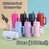 Modern 50oz Car Cup Thermal Simple Reusable Sippy Cup 1500ml with Handle and Straw Lid Water Bottle Unisex
