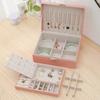 Double-layer Household Necklace Earring Jewelry Storage Box Large Capacity Dustproof Storage Boxes Travel Portable Display Box