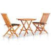 Day and Night - Day and Night 3-piece Bistro Set with Taupe Gray Cushions Solid Teak Wood