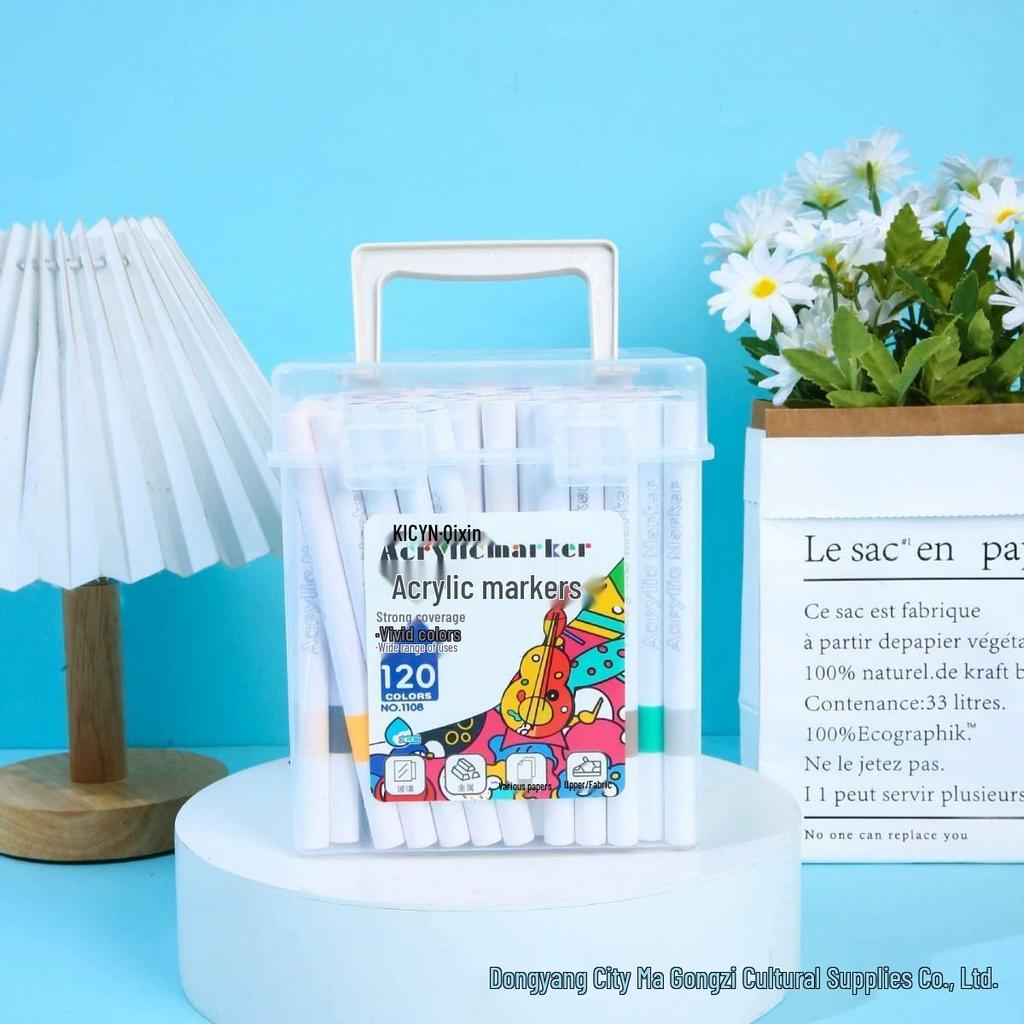 Quick-Dry Black Acrylic Marker: No-Bleed, Layerable, Soft Tip for Kids' Graffiti Art