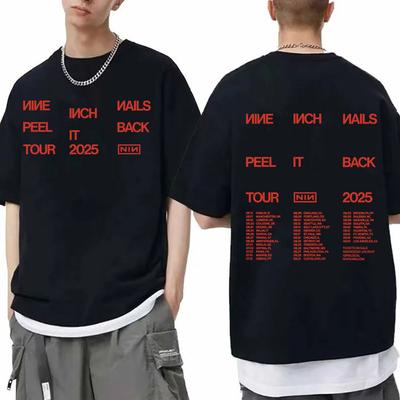 Nine Inch Nails Peel It Back Tour 2025 Tshirt Men Women New T-shirts Summer High Street Y2K Tee High Quality Cotton Soft Clothes