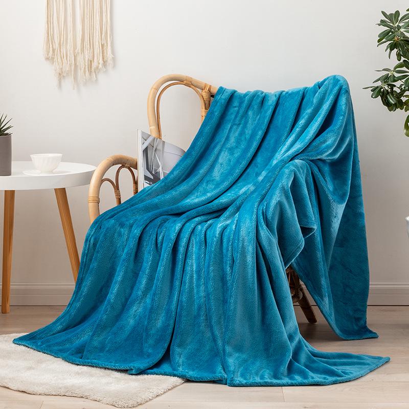 Solid Color Flannel Blanket - Cozy Air Conditioning or Office Nap Blanket