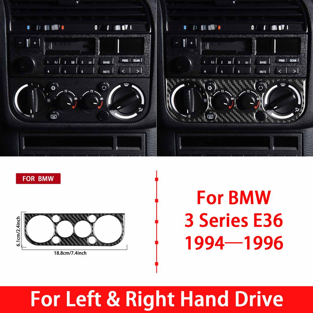 For BMW 3 Series E36 1994 1995 1996 Car Accessories Carbon Fiber Copilot Strip Air Vent Gear Shift Panel Interior Trim Sticker