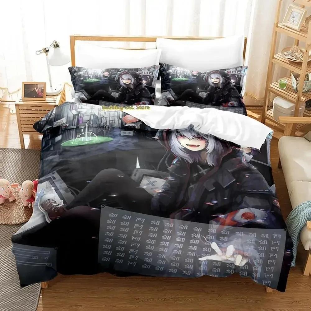 Cytus II Zestaw pościeli Pojedynczy Bliźniak Pełny Queen King Size Zestaw do łóżka Sypialnia dla dorosłych Dzieci Zestawy poszewek na kołdrę Druk 3D Anime Zestaw prześcieradeł