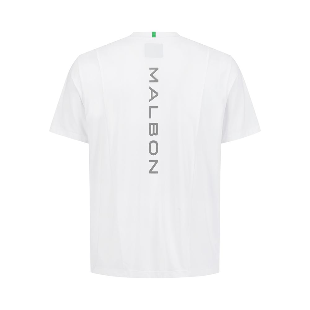 MALBON GOLF Mock Neck Performance T-Shirt White (Man)