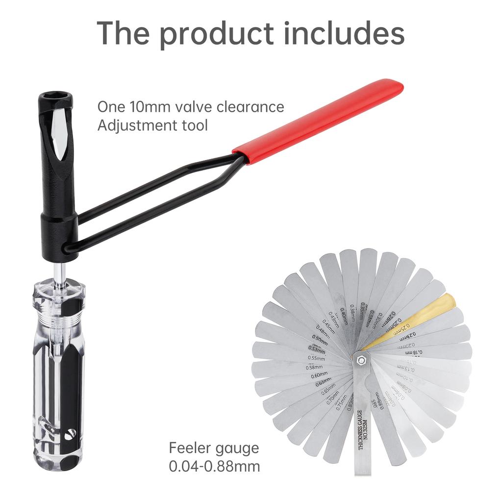 10mm Locking Nut Valve Adjustment Tool with Feeler Gauge Multifunctional