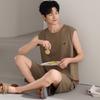 [Huge cool feeling] Pajamas men's summer new pure cotton sleeveless shorts can be worn outside loungewear vest set thin