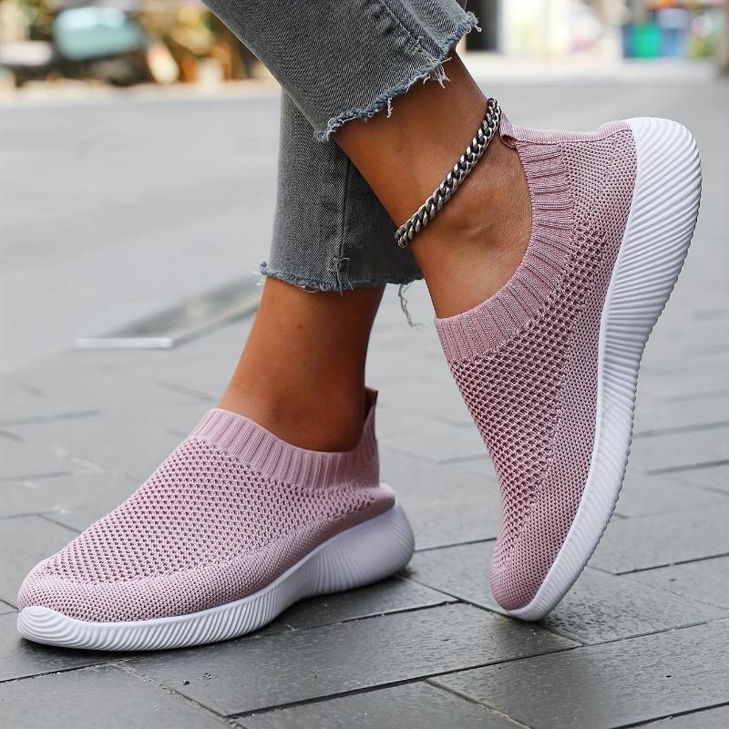 Summer Fashion Women's Sports Shoes Made of Breathable Flying Woven Fabric