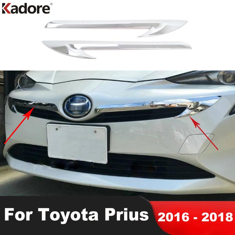 Front Upper Grille Grill Cover Trim For Toyota Prius 2016 2017 2018 Chrome Car Racing Grills Molding Garnish Trims Accessories
