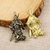 Antique brass Guan Gong ornament, car keychain pendant, home brass threshold pendant accessories