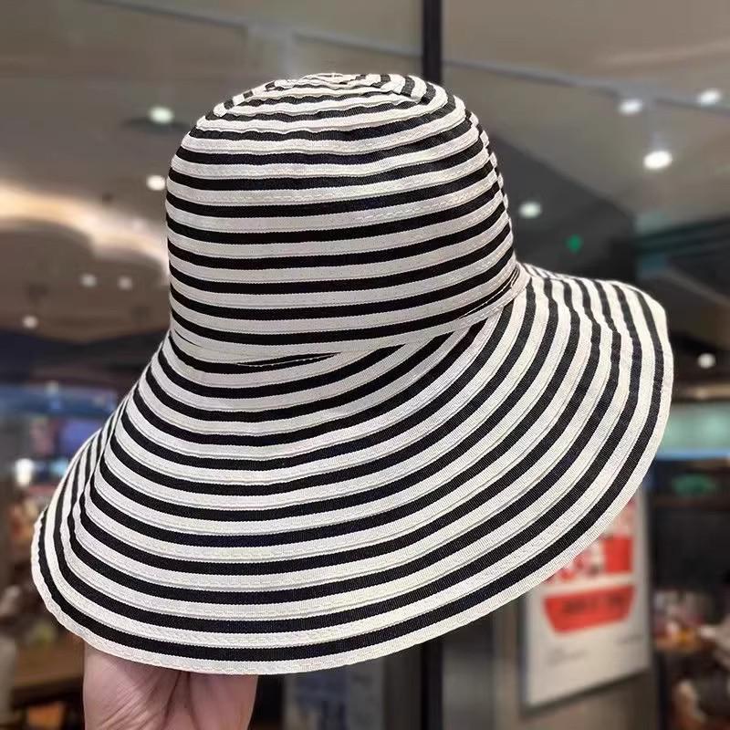 Stylish Sun Hat For Women Summer Uv Protection Foldable Straw Hat With Wide Brim For Outdoor Activities Style D