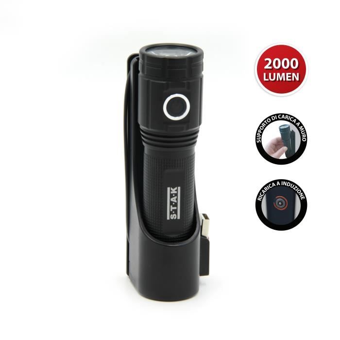 Lampe de Poche - STURM - Torcia LED 20W - Rechargeable USB - Portée 400m - Autonomie 180min