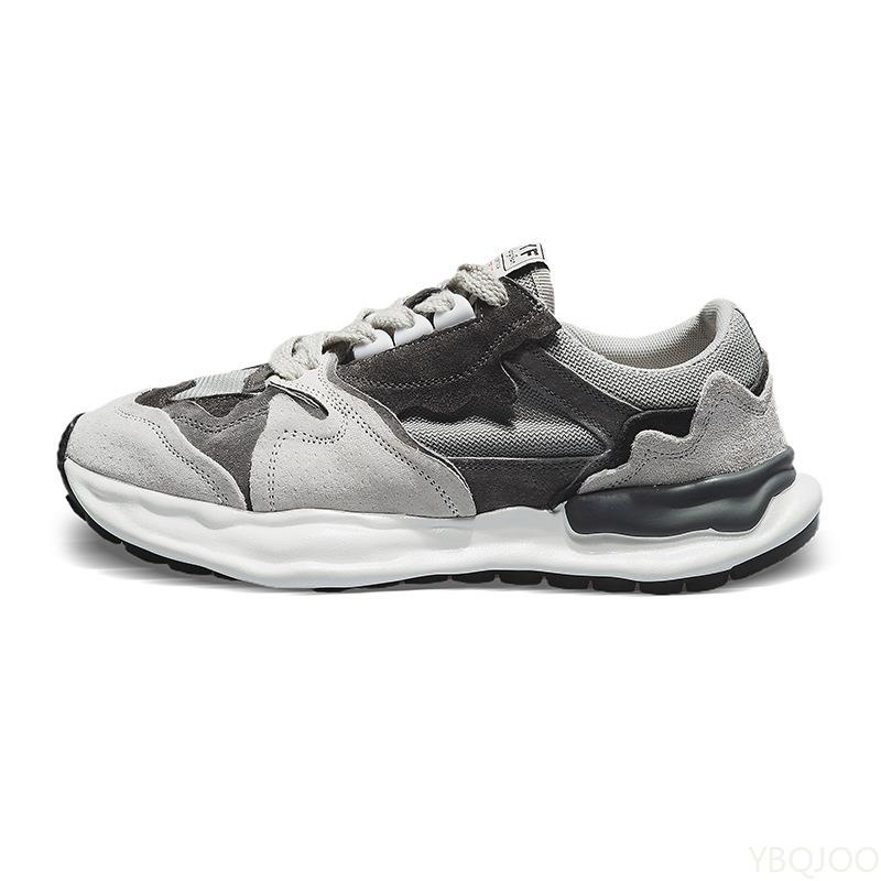 Fashion Men's Shoes Spring Summer Breathable New Thick Soled Mesh Sports Shoes Simple Comfortable Wear-resistant Anti Slip Trendy Shoes