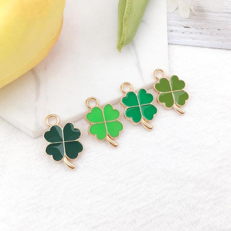 48 Teile/satz Vier Kleeblatt Halskette Charms Anhänger Für Diy Machen Geschenk