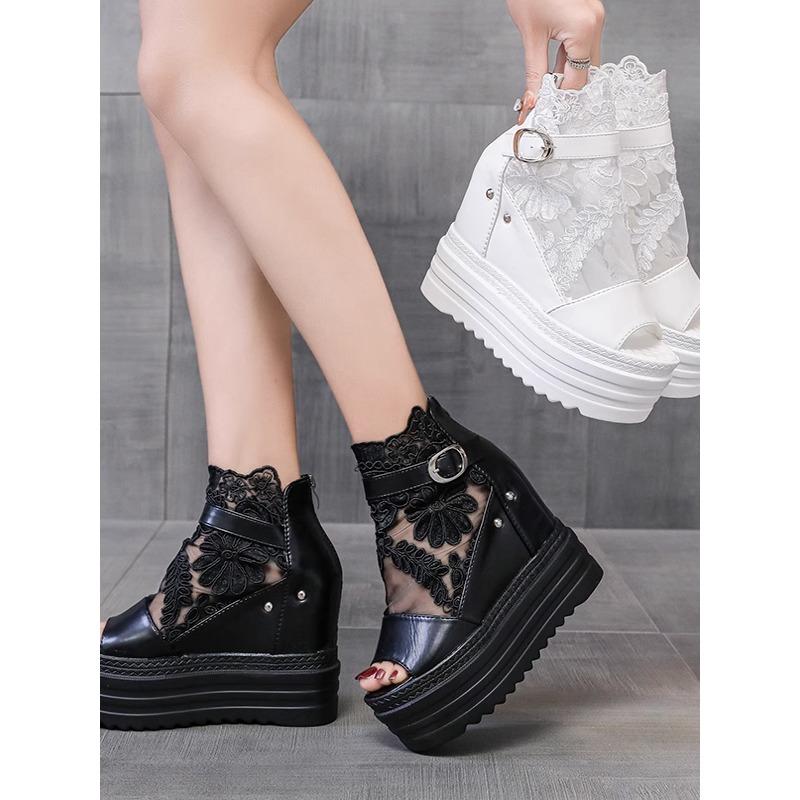 Fashion Fairy Style Thick Soled Sandals for Women Wearing Summer 12cm Thick Heels with Fashionable Beach Shoes