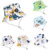 Baby Sun Hat Summer Kids Cartoon Dinosaur Print Soft Cotton Bucket Hat For Girls Boys Panama Beach UV Protection Cap Children